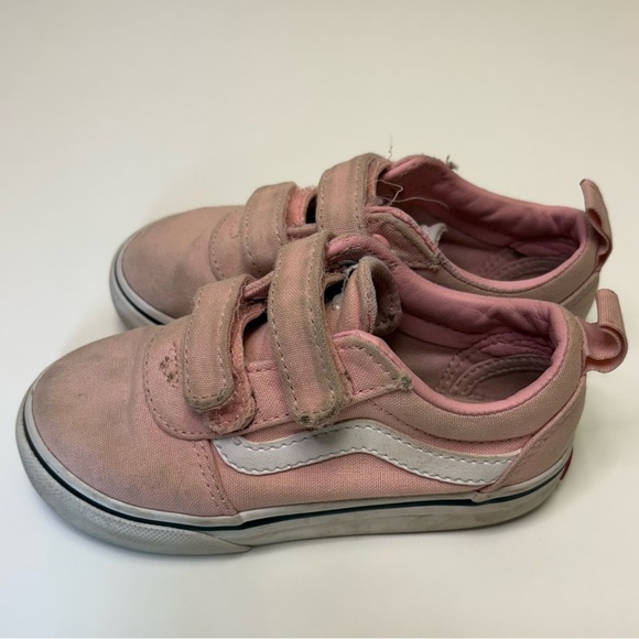 2/$20 Vans Size 8 Toddler Pink Velcro Sneakers Slip On Running Shoes Non-Marking - Picture 4 of 9